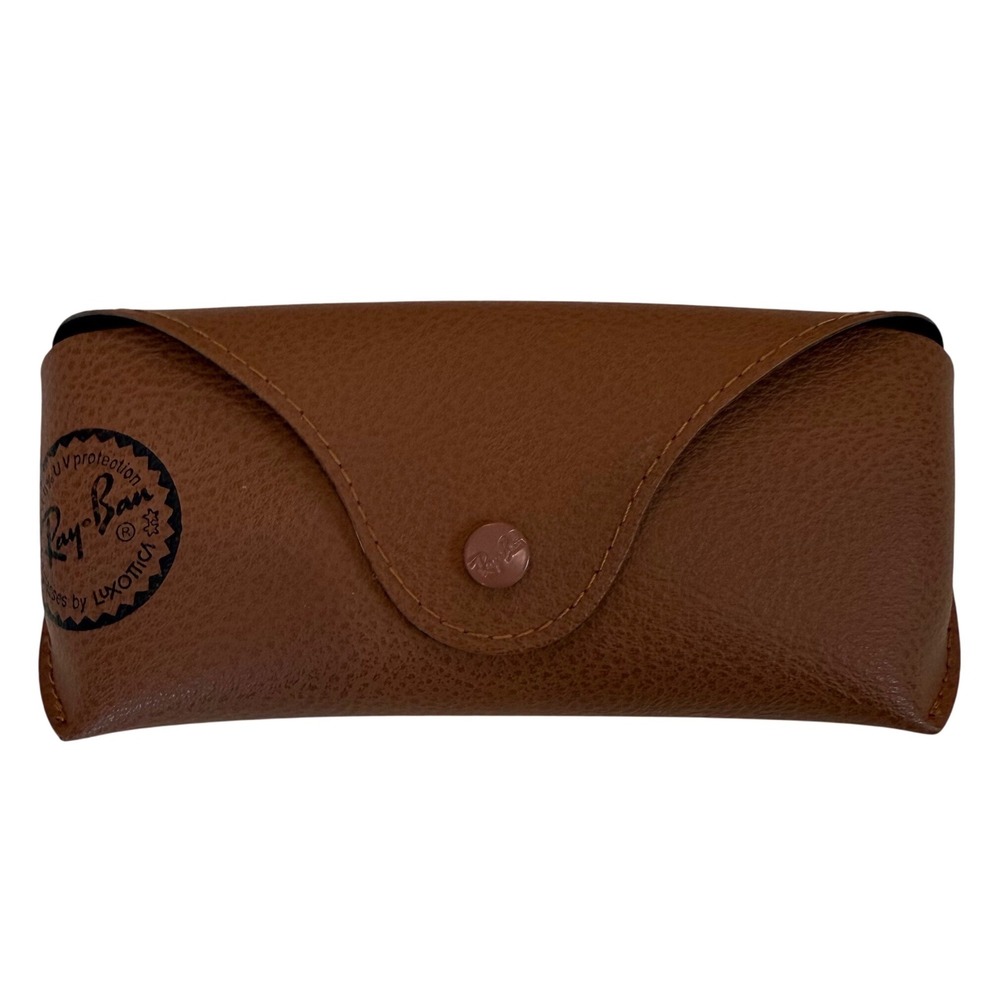 Ray-Ban Brown Faux Leather Sunglasses Case Snap ClosE Luxottica CASE ONLY